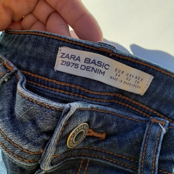 Zara Basic Z1975 fray hem jeans size 2 - Picture 6 of 9